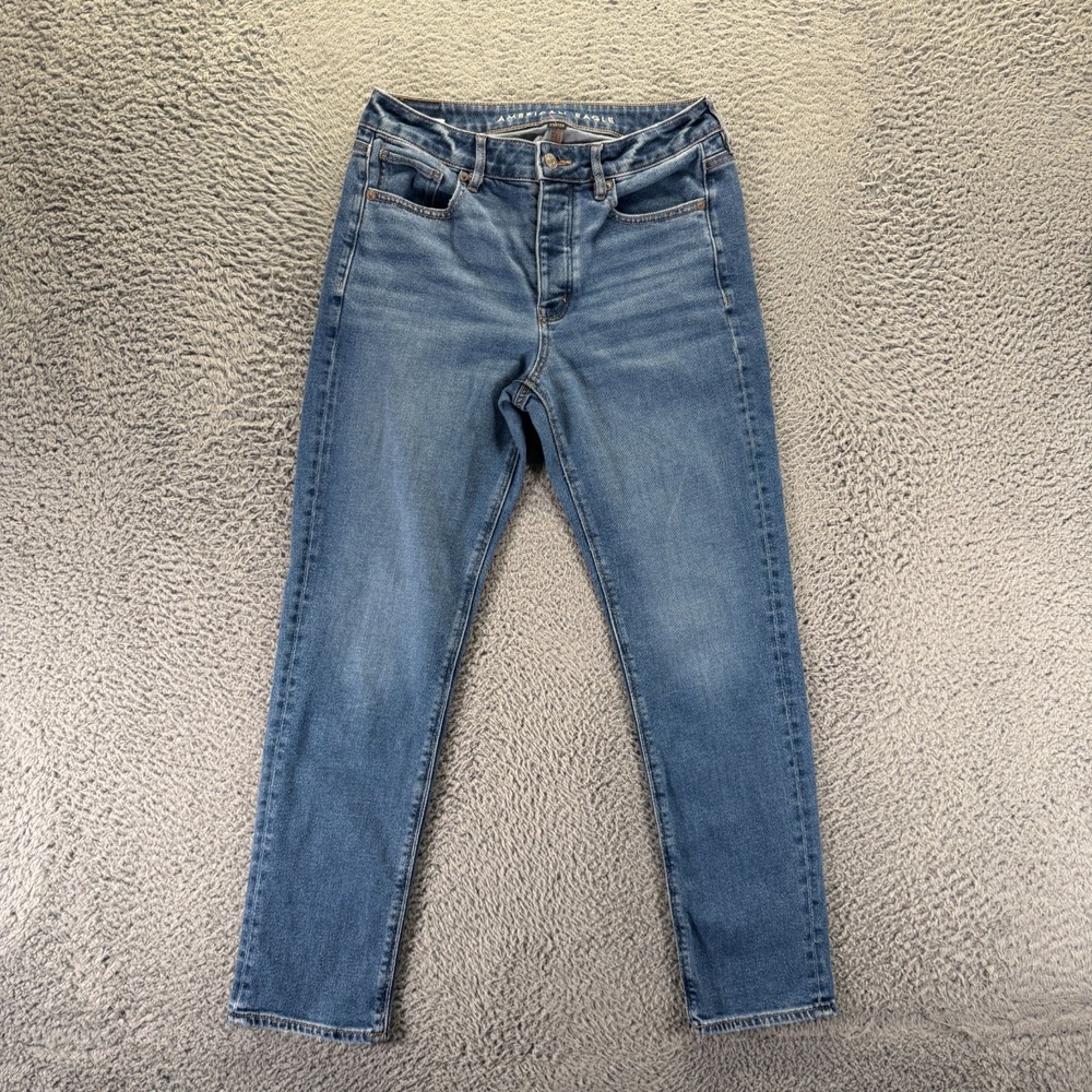 American Eagle Outfitters Tomgirl Jeans Women's 4 Blue Denim Tapered Stretch